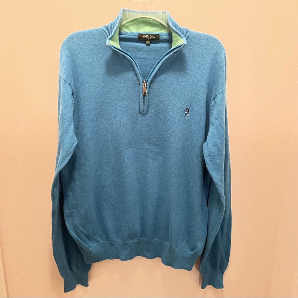 Bobby Jones Blue Long Sleeve 1/4 Zip Golf Sweater Men’s Size L